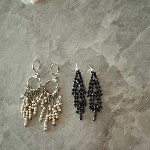 Black and White Dangle Earrings Set Bundle 4 Pairs - Picture 7 of 7